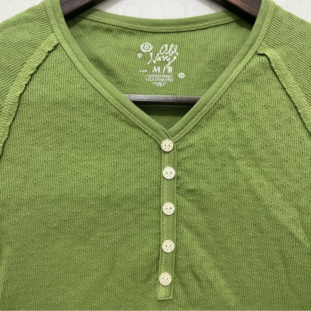 Y2K Old Navy Green Baby Doll Top Girls Size M Womens XS - Picture 2 of 10